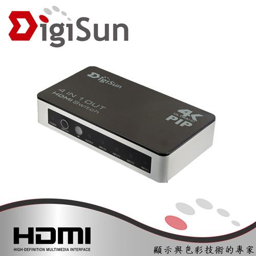 DigiSun 4Kx2K HDMI 四進一出切換器 VH741P
