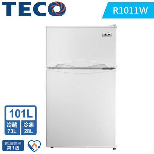 TECO 東元 101公升 一級能效定頻雙門冰箱 R1011W 珍珠白原價9900(省2910)
