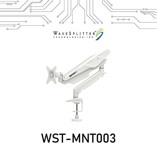 WaveSplitter威世波 電競Style鋁合金氣壓桌夾式螢幕支架 冰雪白