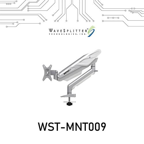 WaveSplitter威世波 電競Style鋁合金氣壓穿孔式螢幕支架 冰川銀