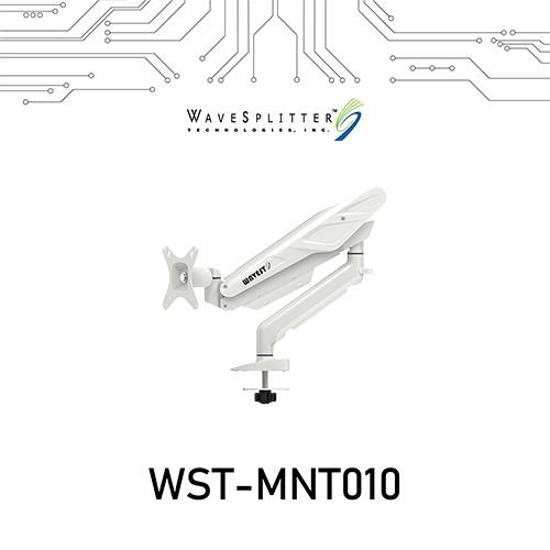 WaveSplitter威世波 電競Style鋁合金氣壓穿孔式螢幕支架 冰雪白