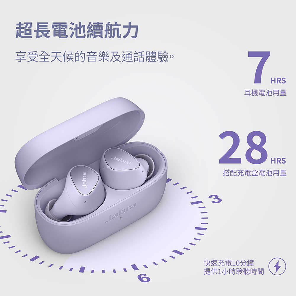 【Jabra】Elite 3 真無線藍牙耳機-丁香紫