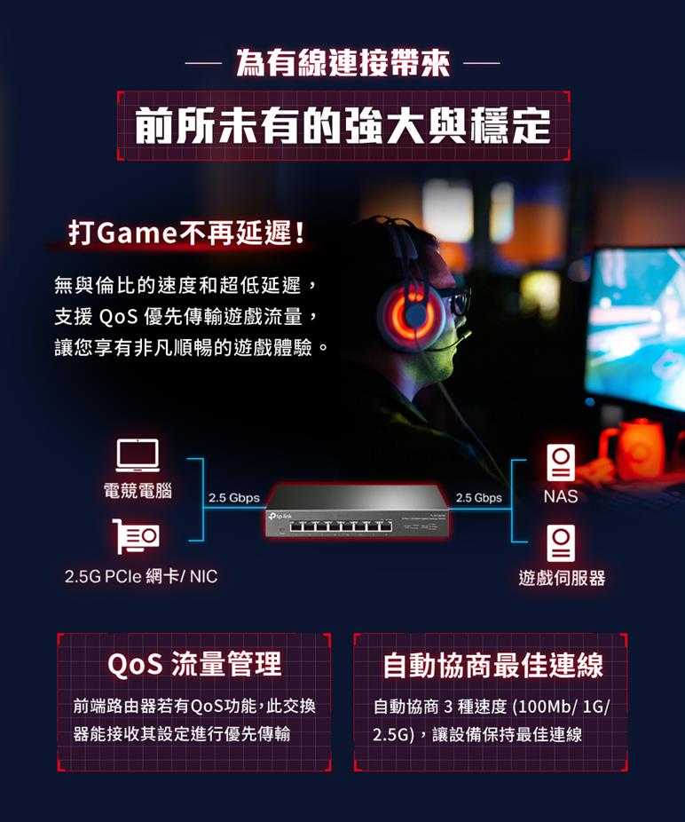 TP-LINK TL-SG108-M2(UN) 8埠 2.5G桌上型交換器