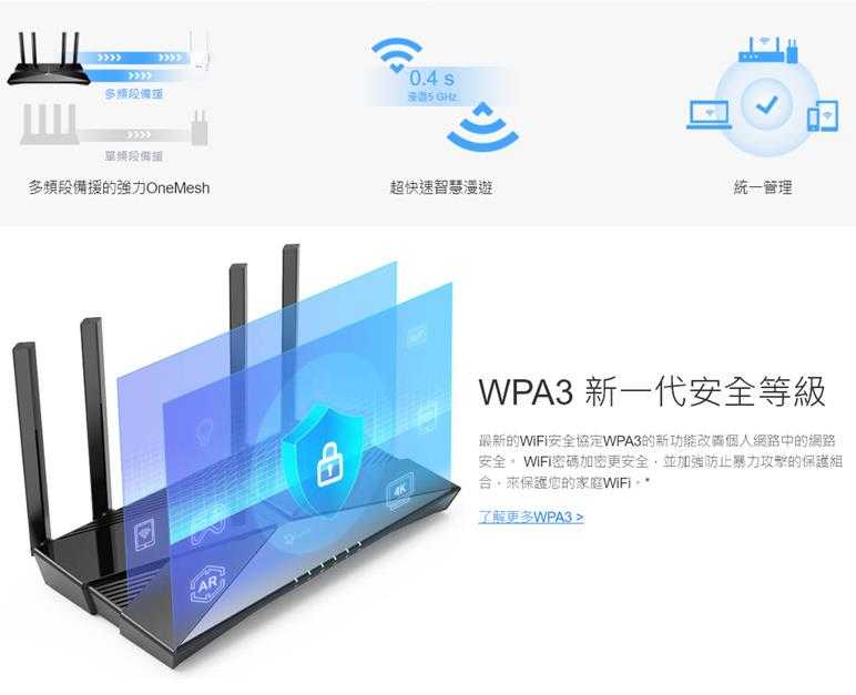 TP-LINK Archer AX23 AX1800雙頻Wi-Fi 6路由器 (TW) 版本:1.0
