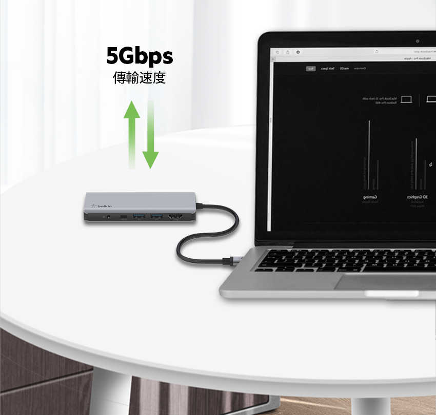 Belkin Type-C 7合一多媒體集線器 (支援100W供電) AVC009BTSGY