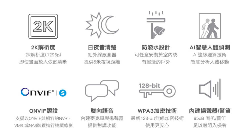 D-Link 友訊 DCS-8302LH(B) 2K超廣角無線網路攝影機