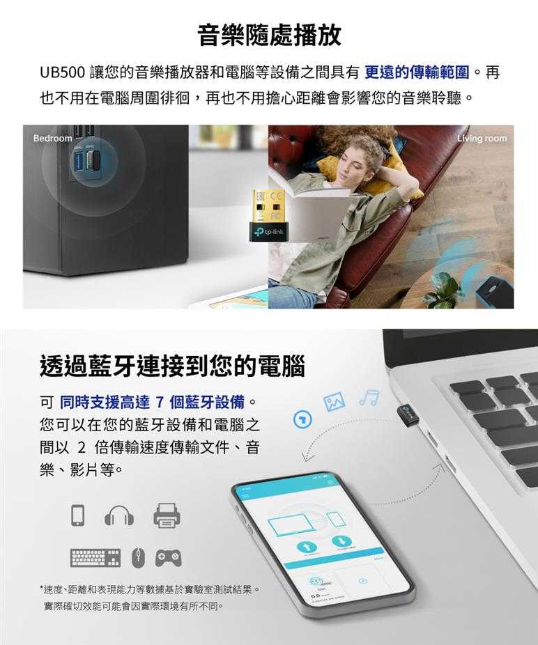 TP-LINK UB500(UN) 藍牙5.0 微型USB接收器 版本:1