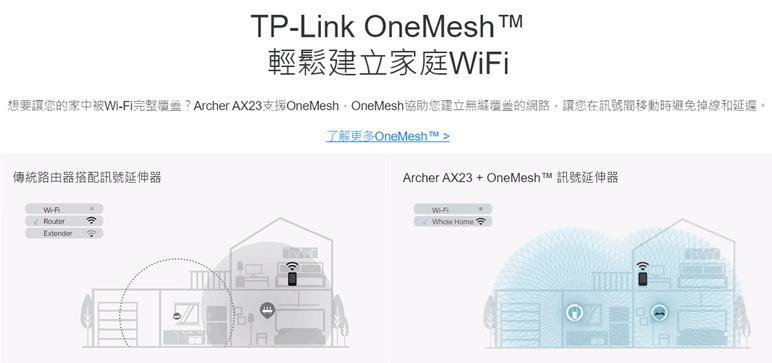 TP-LINK Archer AX23 AX1800雙頻Wi-Fi 6路由器 (TW) 版本:1.0