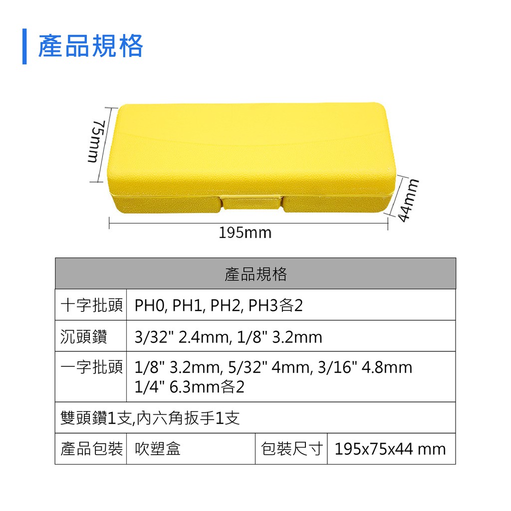 20件高速鋼雙頭鑽 轉換器 D20 蓋斯工具 白鋼組 鑽孔 鎖螺絲 沉頭鑽 鑽頭 內六角扳手 批頭轉換 快速轉換工具