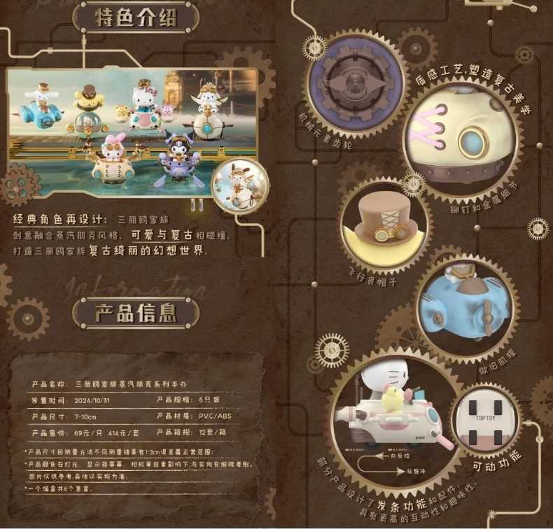 【森晴玩具⚡】TopToy 三麗鷗家族蒸氣朋克系列 盲盒 (隨機款)