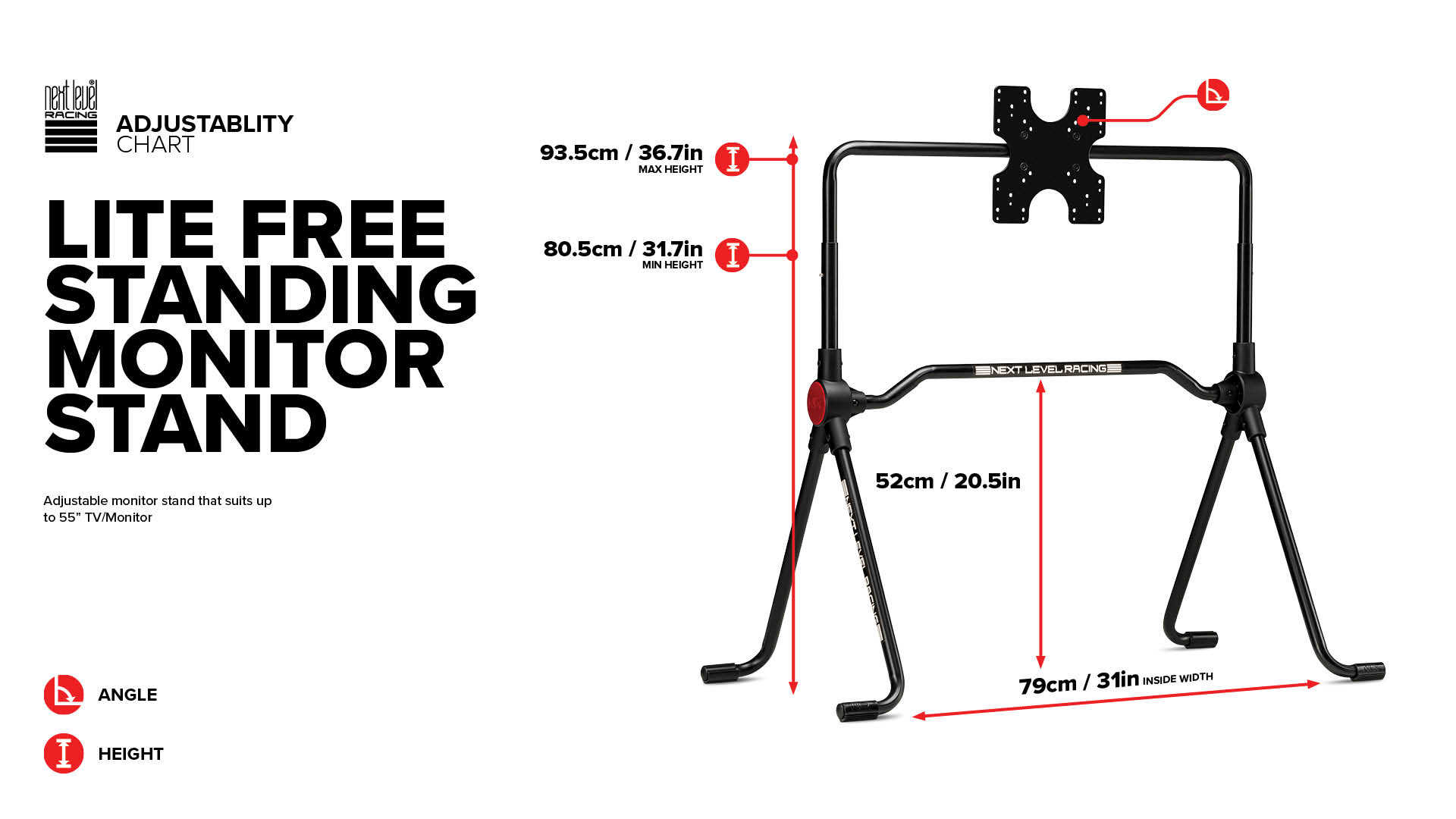 【NLR】LITE FREE STANDING SINGLE MONITOR STAND 賽車螢幕架