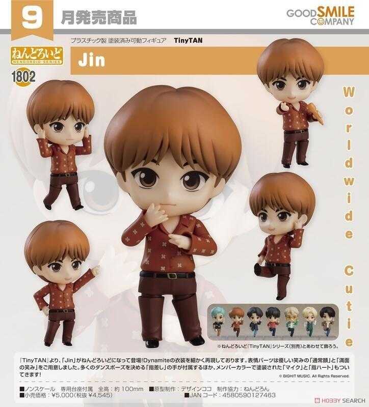 ☆卡卡夫☆ 全新現貨 代理版 GSC 黏土人 TinyTAN BTS 防彈少年團 Jin