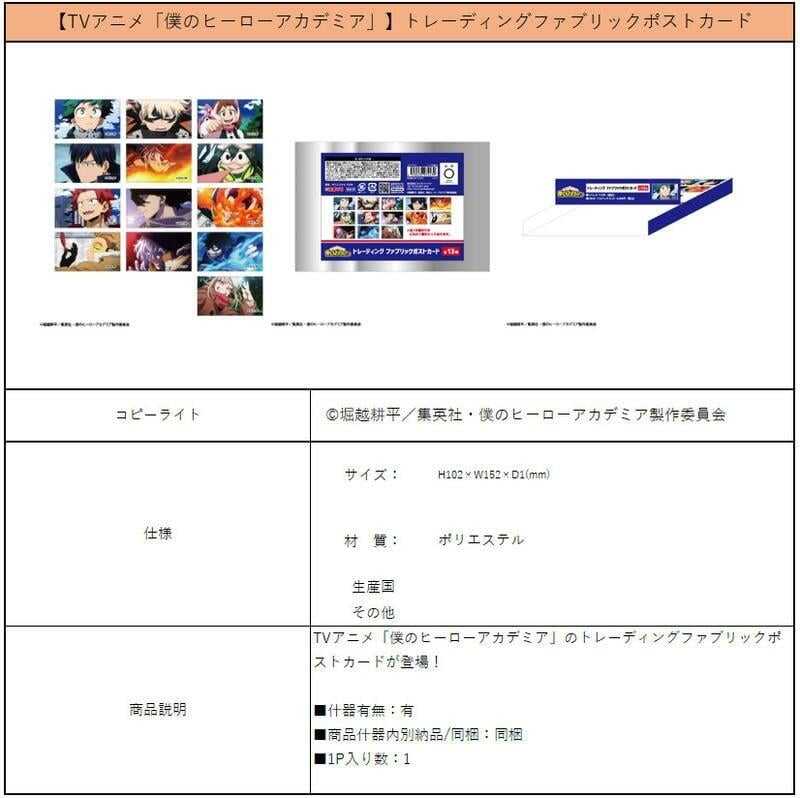 ☆卡卡夫☆ 全新現貨 KAMIO JAPAN 我的英雄學院 聚酯纖維明信片收藏集 中盒