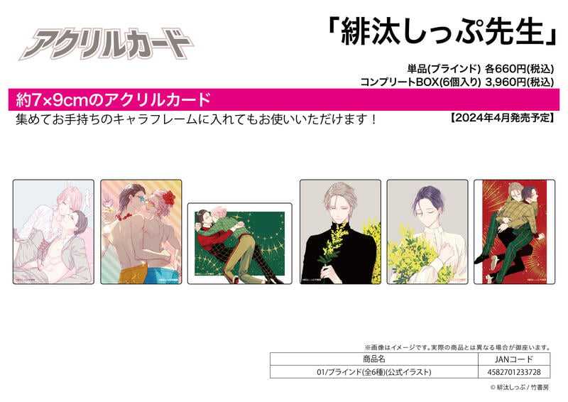 ☆卡卡夫☆24年4月預購(取付免訂金) A3 BL系列 緋汰しっぷ作品 壓克力卡片收藏集 01 中盒 0228