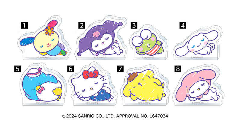 ☆卡卡夫☆全新現貨 Movic 三麗鷗角色 側身睡姿壓克力磚 大眼蛙 單售