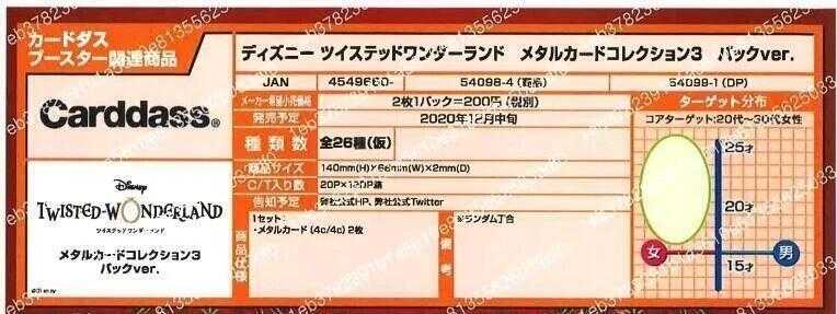 ☆卡卡夫☆ 全新現貨 日空版 萬代 迪士尼 扭曲仙境 金屬卡片收藏集 第3彈 中盒