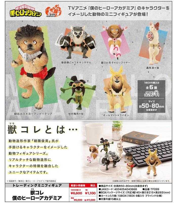 ☆卡卡夫☆ 全新現貨 壽屋 我的英雄學院 朝隈俊男 獸化 動物造型迷你玩偶集 中盒