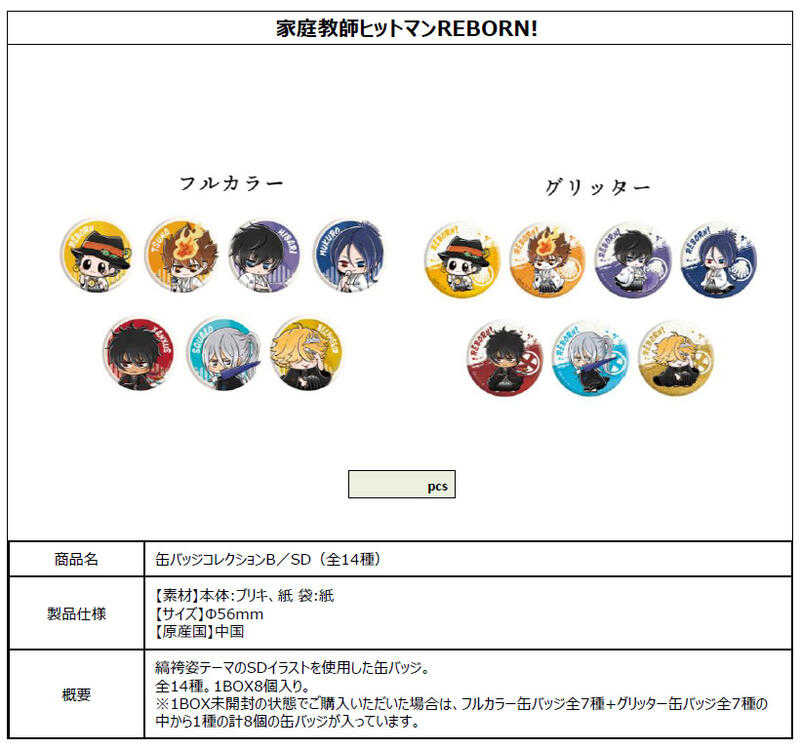 ☆卡卡夫☆7月預購(取付免訂金) TBS 家庭教師 REBORN! 墨繪風 縞袴姿主題 徽章集 附隨機閃徽 B盒0505