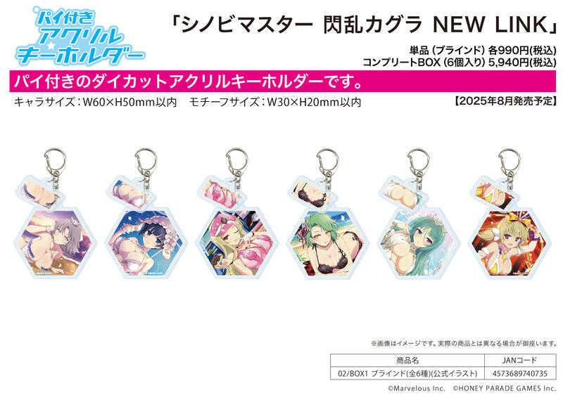 ☆卡卡夫8月預購(取付免訂金)A3 忍者大師 閃亂神樂 NEW LINK 公式插圖 壓克力鑰匙圈 BOX1 中盒0623