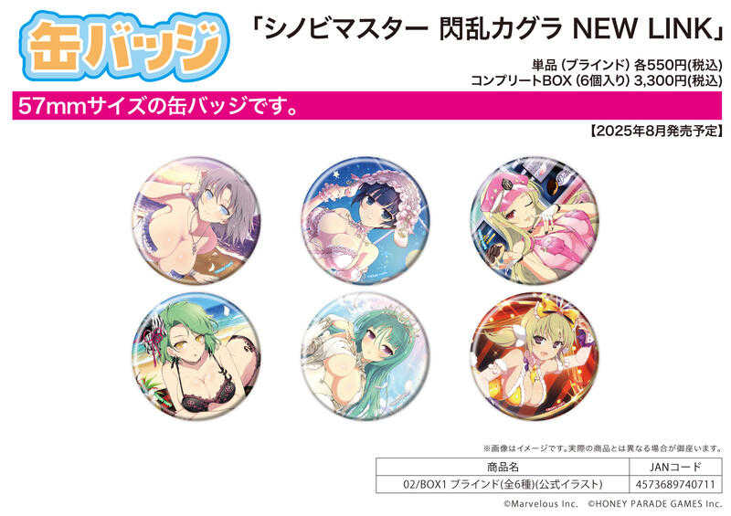 ☆卡卡夫8月預購(取付免訂金)A3 忍者大師 閃亂神樂 NEW LINK 公式插圖 胸章 徽章集 BOX1 中盒0623