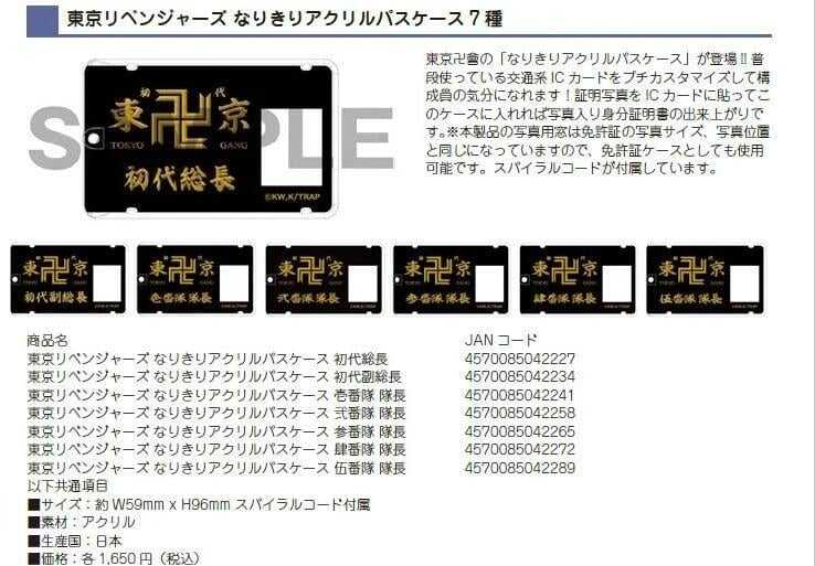 卡卡夫☆ 全新現貨 GG 東京卍復仇者 東京卍會 職稱壓克力證件夾 票卡套 壹番隊 隊長 單售