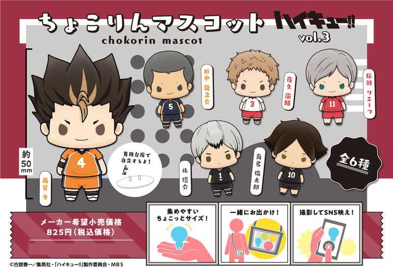 ☆卡卡夫☆24年5月預購(取付免訂金)代理 MH 排球少年!! CHOKORIN Q版迷你玩偶集 第3彈 中盒 1121