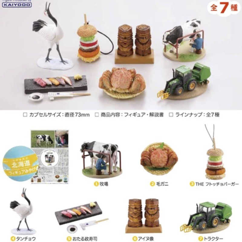 【cookie賊賊玩具】★全新★ KAIYODO 海洋堂北海道人物誌及名產P4 扭蛋 整套七款 風景 日本