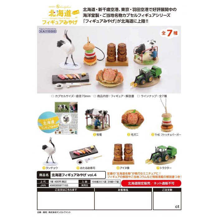 【cookie賊賊玩具】★全新★ KAIYODO 海洋堂北海道人物誌及名產P4 扭蛋 整套七款 風景 日本