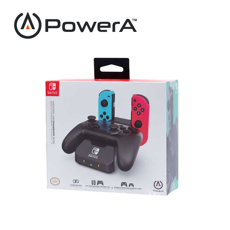 【PowerA】|任天堂官方授權|Joy-Con 加Pro 手把2合1充電座(1525991-01)