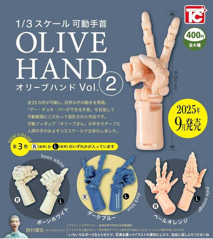 【高雄冠軍】9月預購 ToysCabin 扭蛋 轉蛋 1/3 OLIVE 可動手掌 手部模型 第二彈 全六種 0609