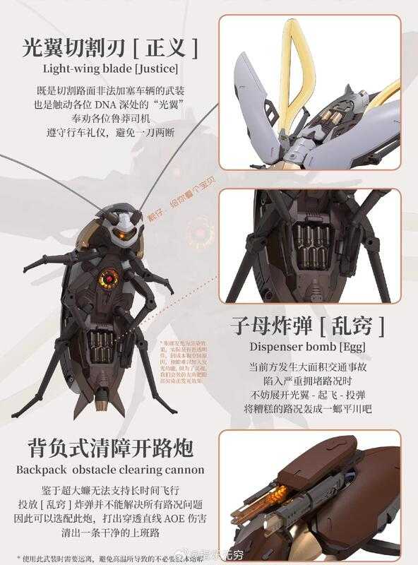 【高雄冠軍】25年第四季預購 蘿播動漫 組裝 RB-P-02 粵式重型多功能通勤載具 超大蠊 大蟑螂 棕+白外殼