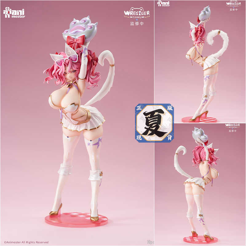 《夏本舖》現貨 特典版 AniMester 大漫匠 綿綿喵摔跤手 凱茜 真毛絨\u0026追視眼 墨鏡 貓娘 1/6 PVC完成品