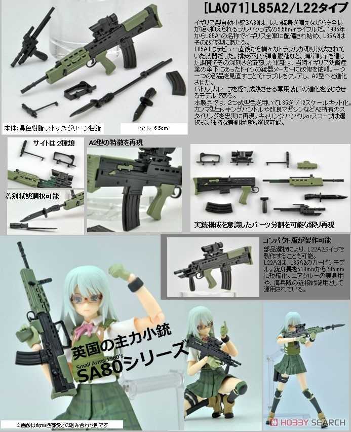 《夏本舖》日版 TOMYTEC FIGMA LA071 L22型 L85A2 迷你武裝 模型 LittleArmory