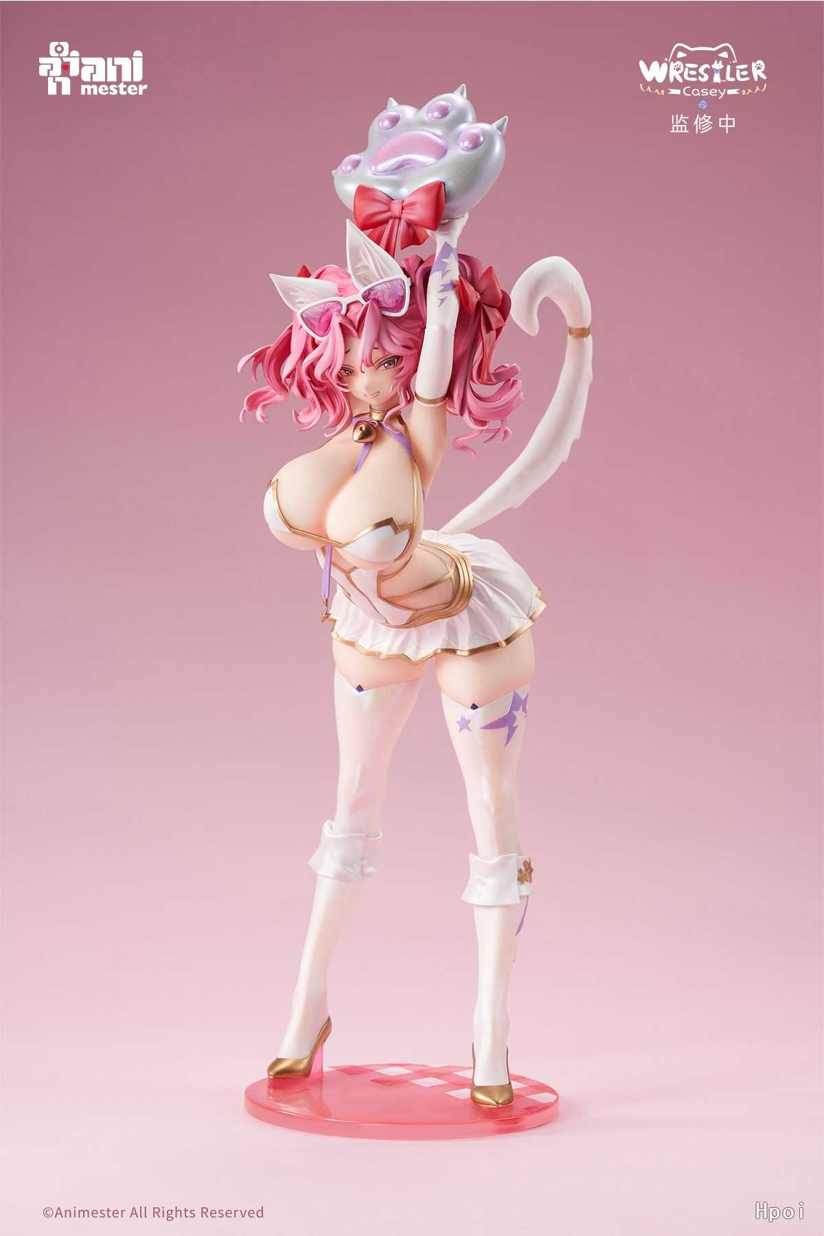 《夏本舖》現貨 特典版 AniMester 大漫匠 綿綿喵摔跤手 凱茜 真毛絨\u0026追視眼 墨鏡 貓娘 1/6 PVC完成品