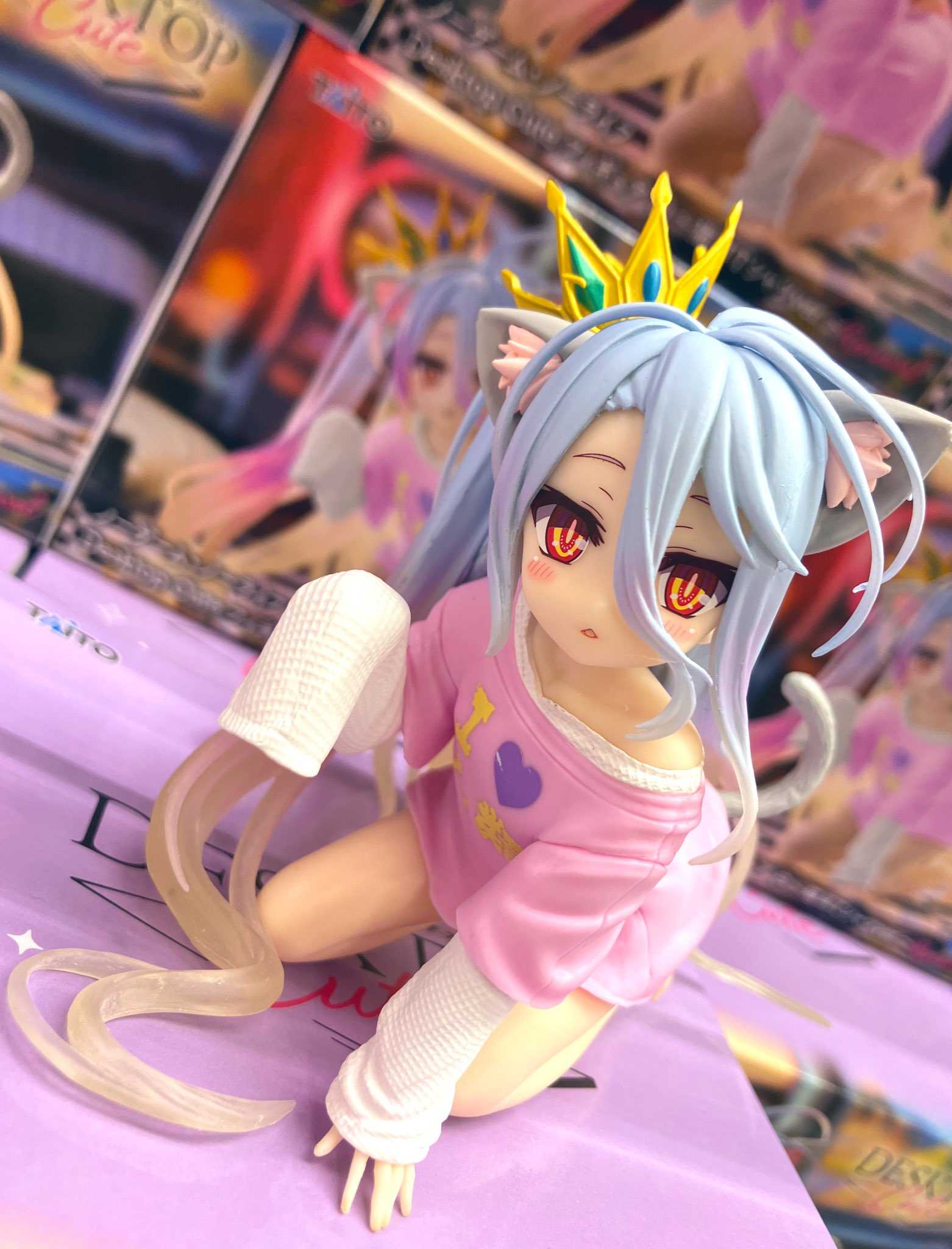 《夏本舖》代理 TAiTO Desktop Cute 遊戲人生 白 貓耳衫 Renewal 新裝版 高約13cm 景品