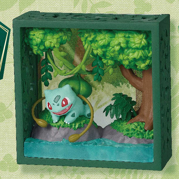 《夏本舖》日版 RE-MENT 寶可夢相框 深綠之森 妙蛙種子 水躍魚 皮卡丘 電飛鼠 睡睡菇 狙射樹梟 盒玩 中盒6入