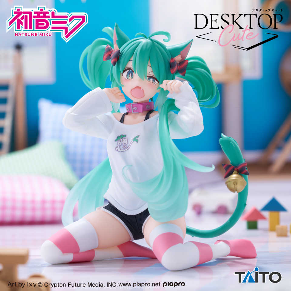 夏本舖》日版TAITO Desktop Cute 初音未來貓耳T恤鈴鐺項圈虛擬偶像歌姬