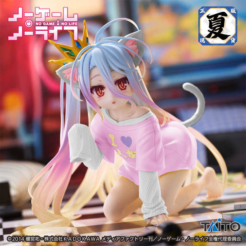 《夏本舖》代理 TAiTO Desktop Cute 遊戲人生 白 貓耳衫 Renewal 新裝版 高約13cm 景品