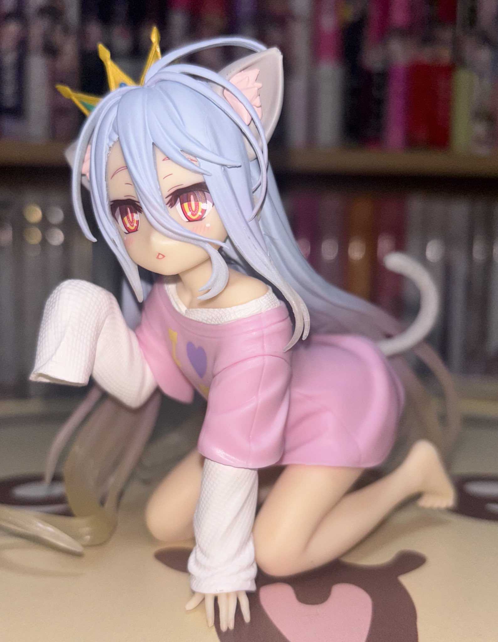 《夏本舖》代理 TAiTO Desktop Cute 遊戲人生 白 貓耳衫 Renewal 新裝版 高約13cm 景品