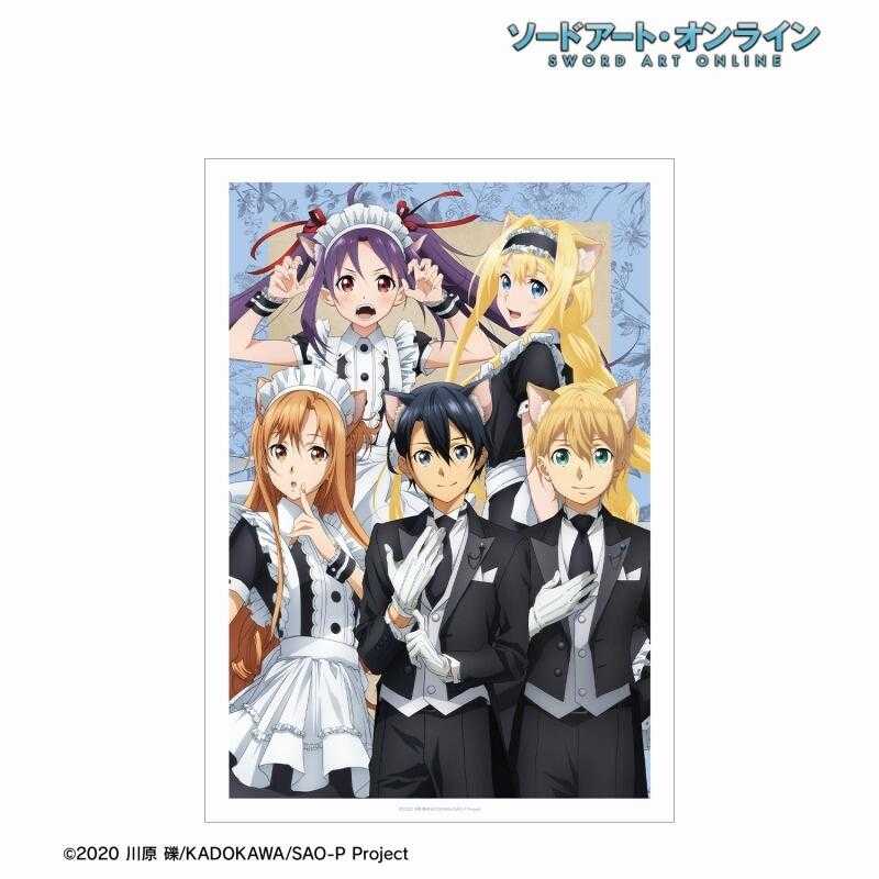 ■預購■『Animate』通販｜刀劍神域「亞絲娜&桐人&尤吉歐&愛麗絲&有紀」貓耳執事・女僕 ver.海報。[0628]