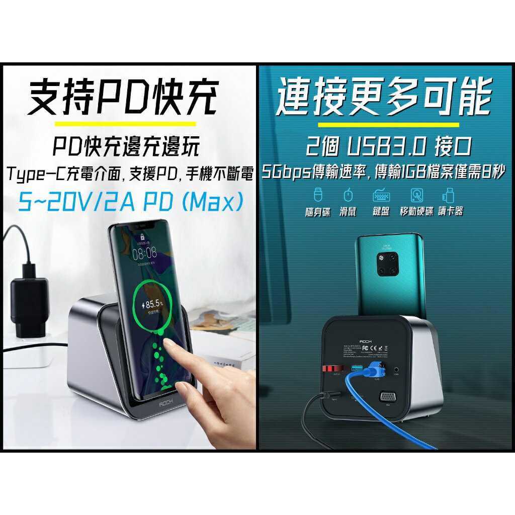 【ROCK王座】Type-C擴展塢轉接頭 OTG多功能手機拓展 支援三星DeX 手機拓展塢 電視投影 投影螢幕