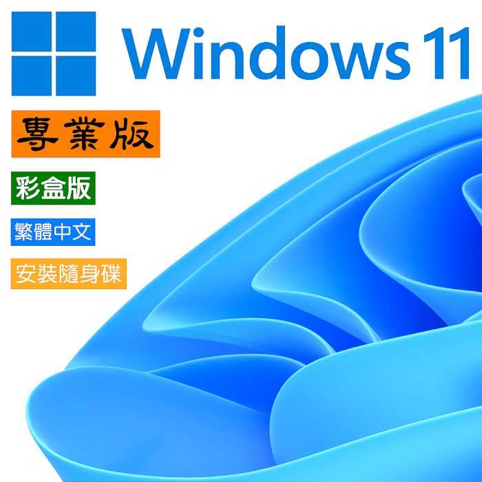 Windows 11專業彩盒版 Win11 繁體中文、附原廠USB、終身移轉電腦 可開發票免運