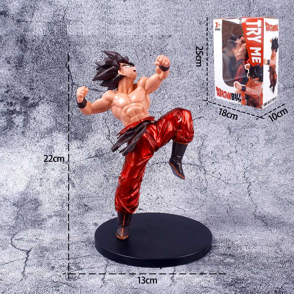 (現貨)大號公仔 22cm 七龍珠超級賽亞人動漫組裝模型擺件 公仔 戰鬥孫悟空界王拳