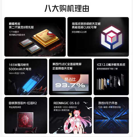 台灣保修｜宥心數位電競館｜Nubia紅魔8Pro 6.8吋120Hz驍龍8Gen2電競手機