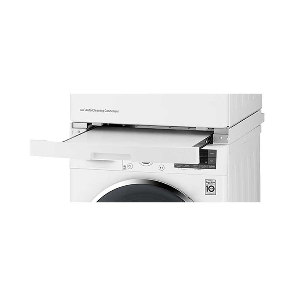 【LG 樂金】10kg 免曬衣乾衣機堆疊滾筒洗衣機堆疊架 冰瓷白 DKW(無安裝)