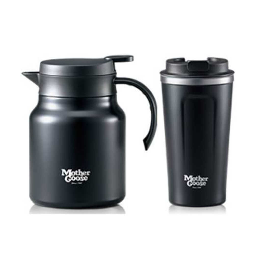 【老王限時促銷】鵝媽媽真空保溫咖啡壺＋咖啡杯 2入組 SP-2409