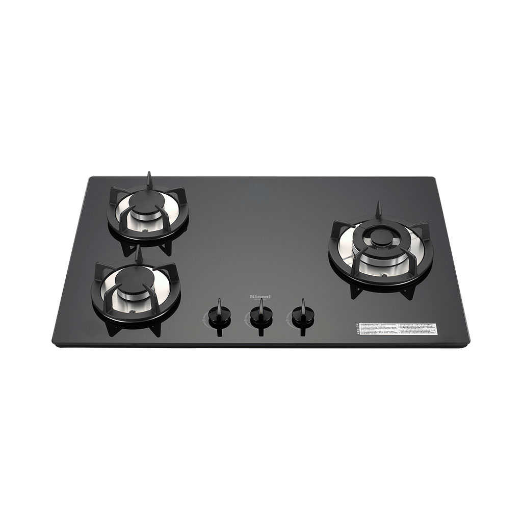【林內】檯面式防漏玻璃三口爐 (黑玻)(右單口) RB-302GH-BR(含基本安裝)
