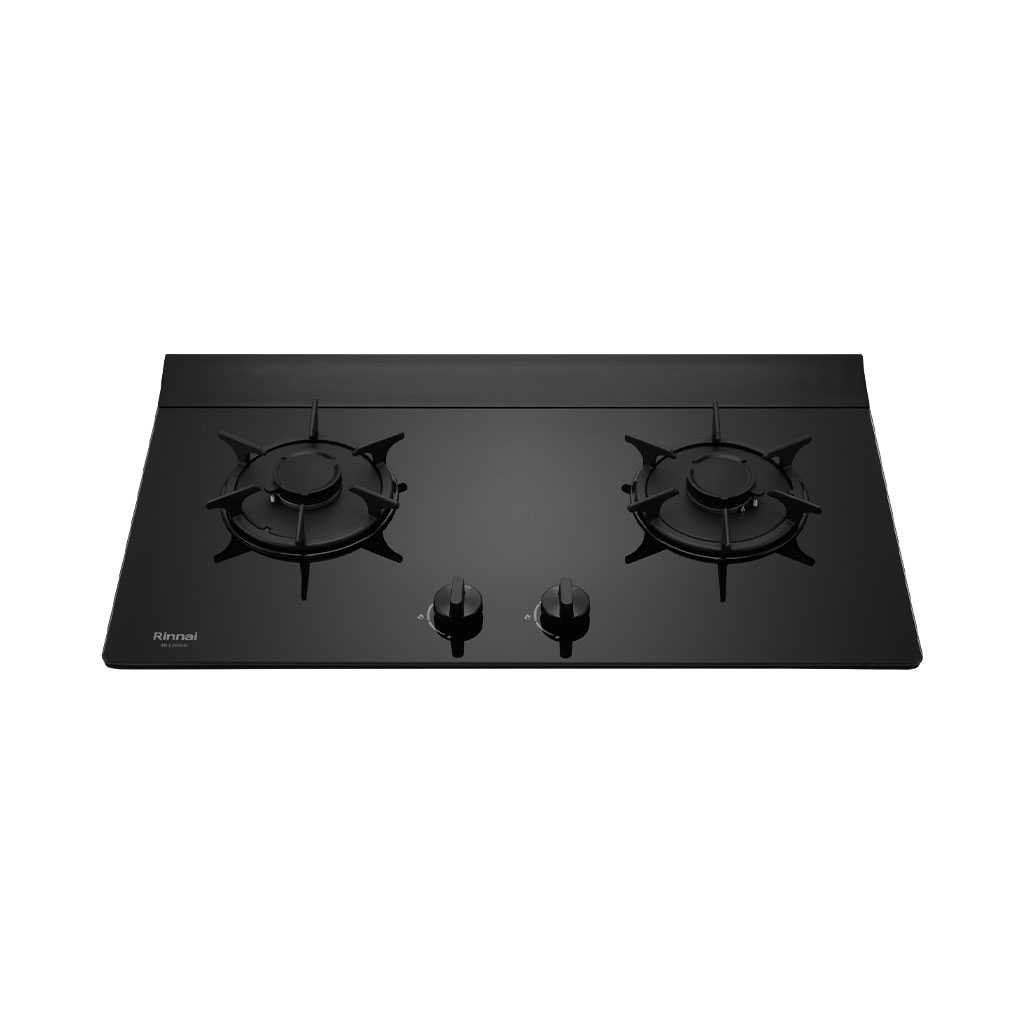 【林內】檯面式彩焱玻璃雙口爐 (黑玻)(LED)(定時) RB-L2620G(B)(含基本安裝)