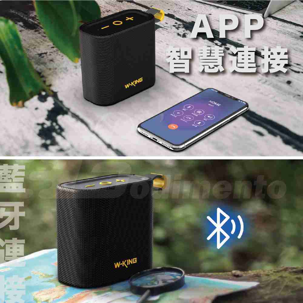 W-KING D2 超輕便隨身音響 藍芽喇叭 FM/TF/AUXIN連接防水喇叭 APP雙串聯喇叭