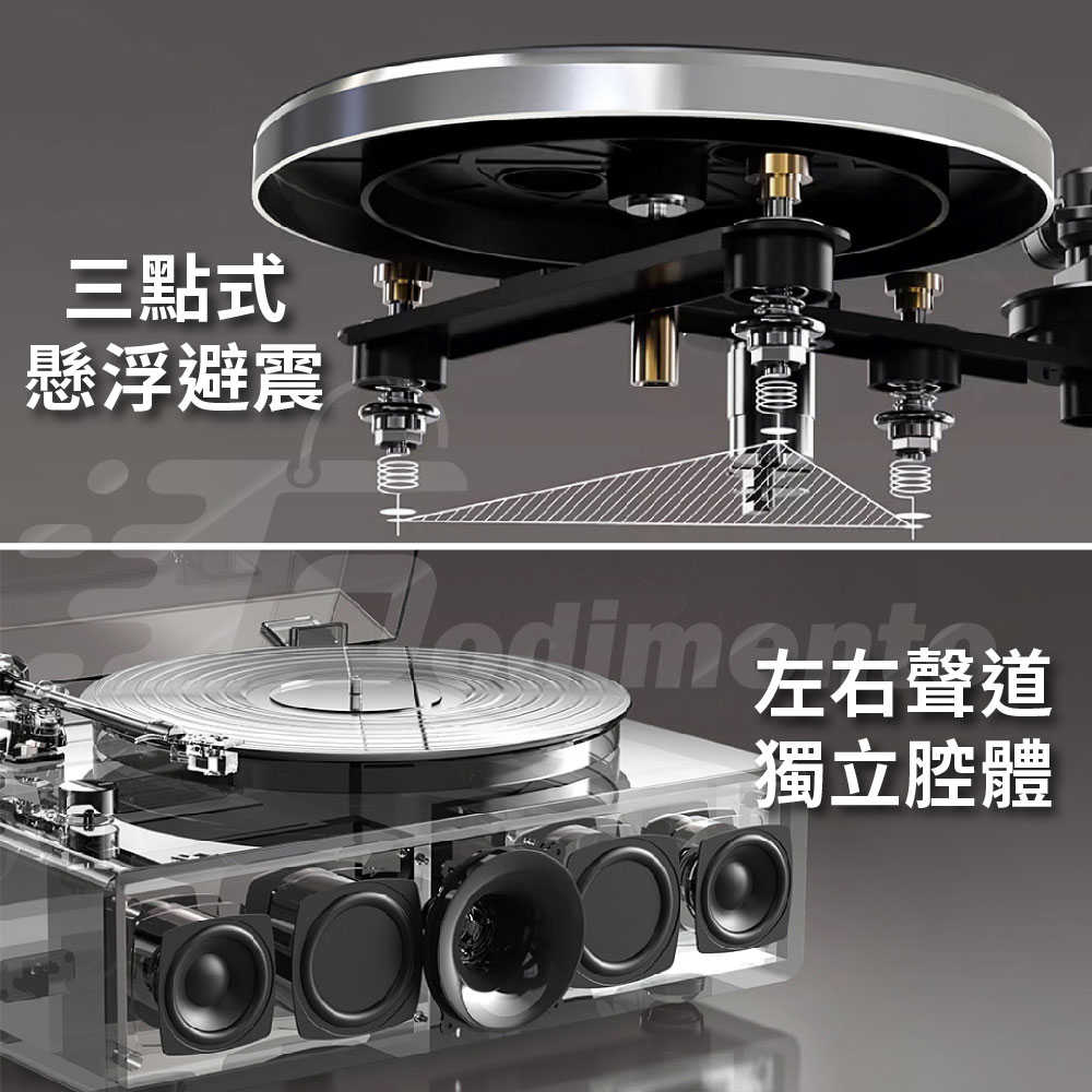 L5 HIFI音質雙模式 藍芽黑膠唱片機 鐵三角唱片頭 音響喇叭 黑膠播放機 藍芽音響播放器